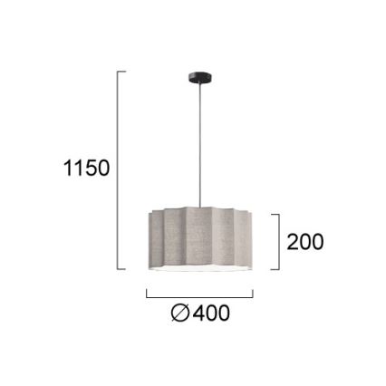 WAVY zsinóros függőlámpa 1xE27/14W/230V szürke