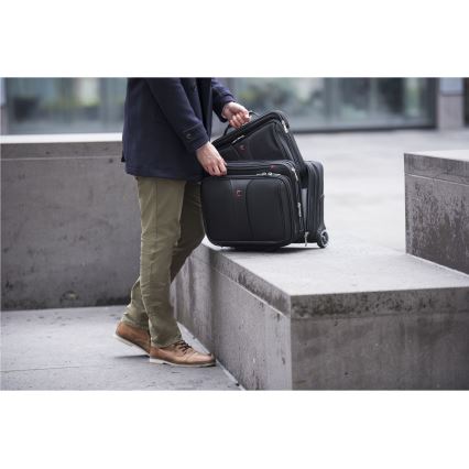 Wenger - Utazóbőrönd kerekekkel 25 l 17 + 15,6 laptop táska Patriot fekete