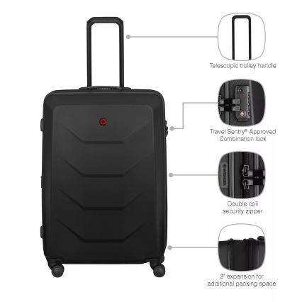 Wenger - Bőrönd gurulós, 93 l Prymo fekete