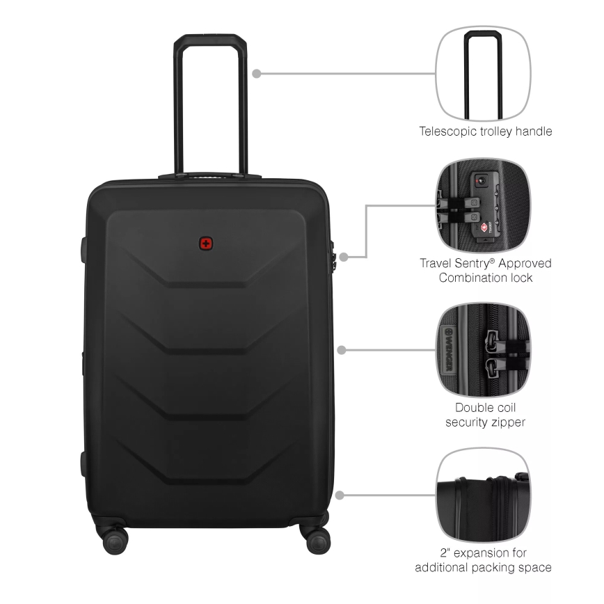 Wenger - Bőrönd gurulós, 93 l Prymo fekete