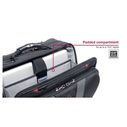 Wenger - Utazóbőrönd kerekeken 29 l + Laptop tartó 15,6 Granada fekete