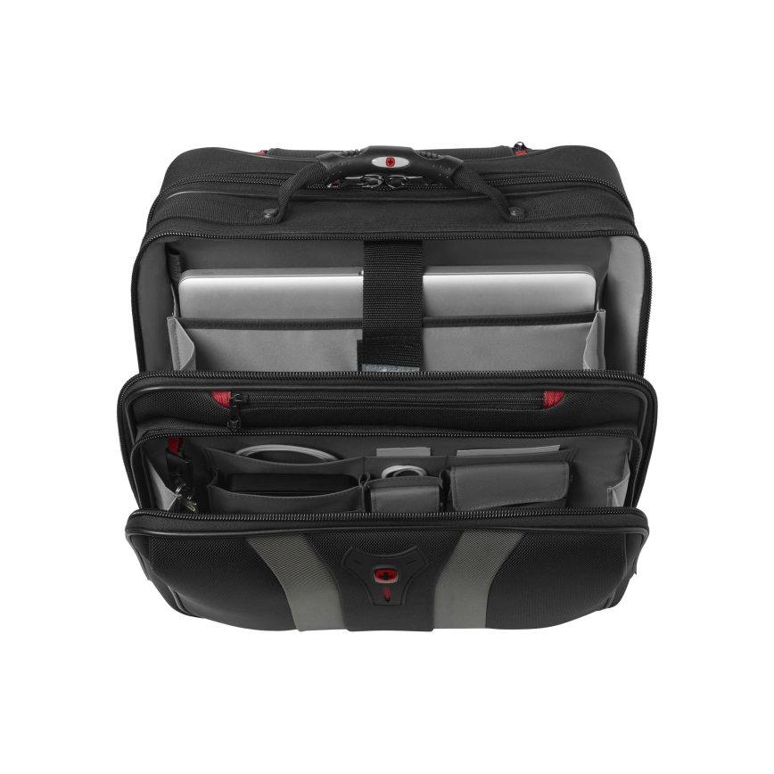 Wenger - Utazóbőrönd kerekeken 29 l + Laptop tartó 15,6 Granada fekete