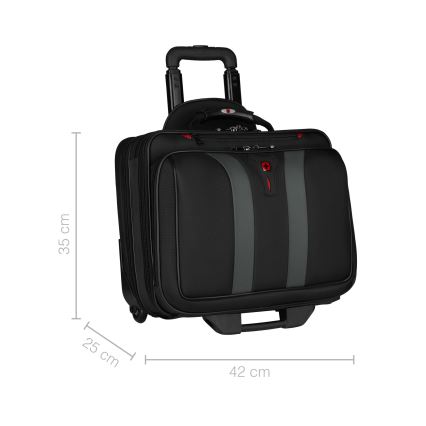 Wenger - Utazóbőrönd kerekeken 29 l + Laptop tartó 15,6 Granada fekete