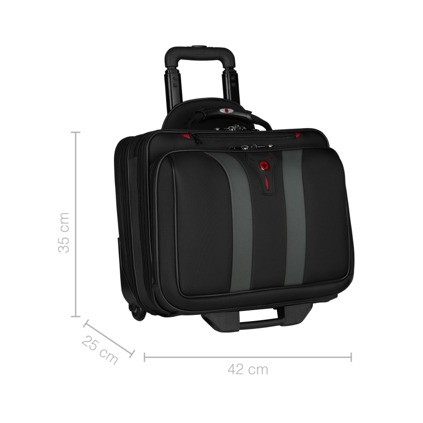 Wenger - Utazóbőrönd kerekeken 29 l + Laptop tartó 15,6 Granada fekete