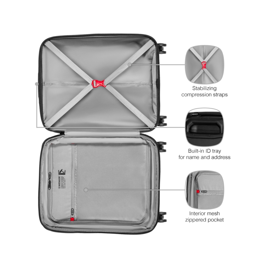 Wenger - Utazóbőrönd kerekeken 36 l Prymo fekete