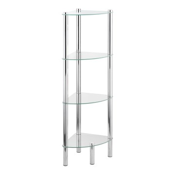 WENKO 15852100 - YAGO polc 30x104 cm rozsdamentes acél/ezüst/átlátszó