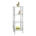 WENKO 15853100 - YAGO állvány 40x104 cm rozsdamentes acél/ezüst/átlátszó