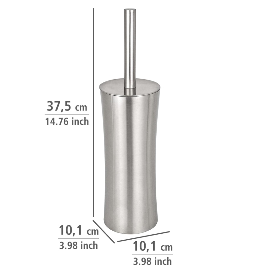 WENKO 16742100 - WC-kefe PIENO 10x37,5 cm rozsdamentes acél/szatén