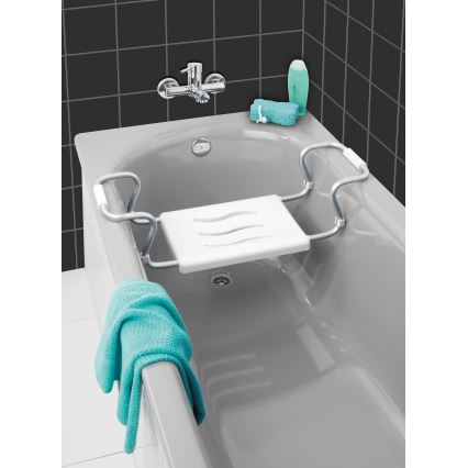 WENKO 17930100-Fürdőkád ülés SECURA 26x18 cm fehér/ezüst