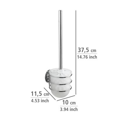 WENKO 18768100-WC TURBO-LOC kerek acél WC-szett 10x37,5 cm fényes króm/fehér