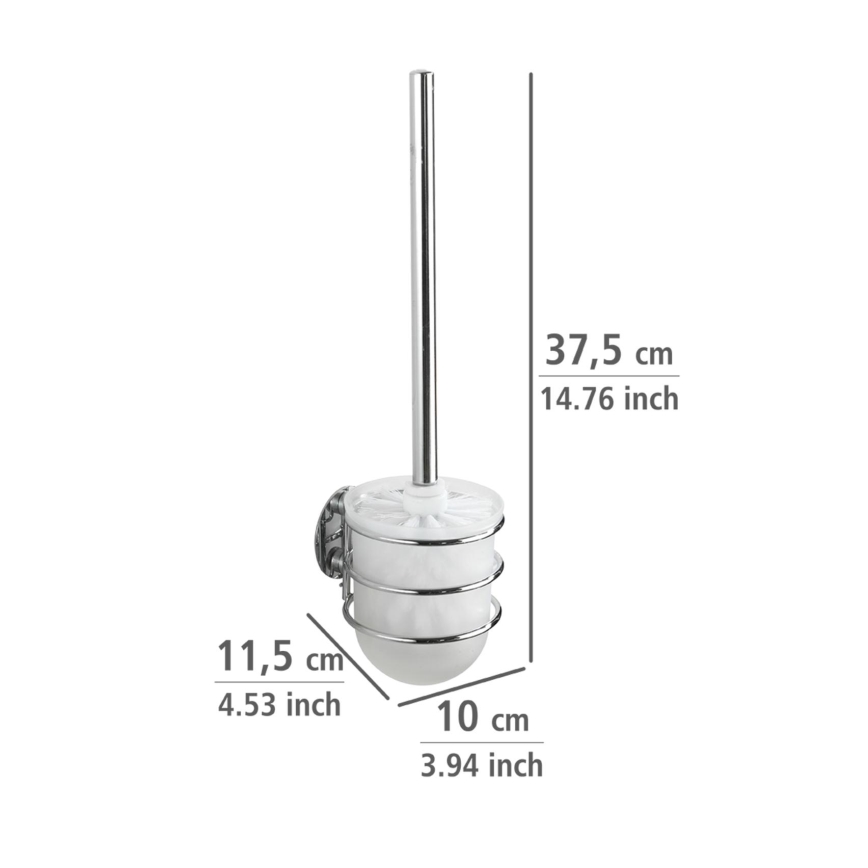 WENKO 18768100-WC TURBO-LOC kerek acél WC-szett 10x37,5 cm fényes króm/fehér