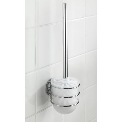 WENKO 18768100-WC TURBO-LOC kerek acél WC-szett 10x37,5 cm fényes króm/fehér
