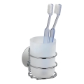 WENKO 18779100-TURBO-LOC kerek acél fogkefetartó 7,5x9 cm fényes króm/fehér