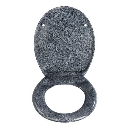WENKO 18902100-WC WC ülőke OTTANA 44,5x37,5 cm gránit/szürke/ezüst