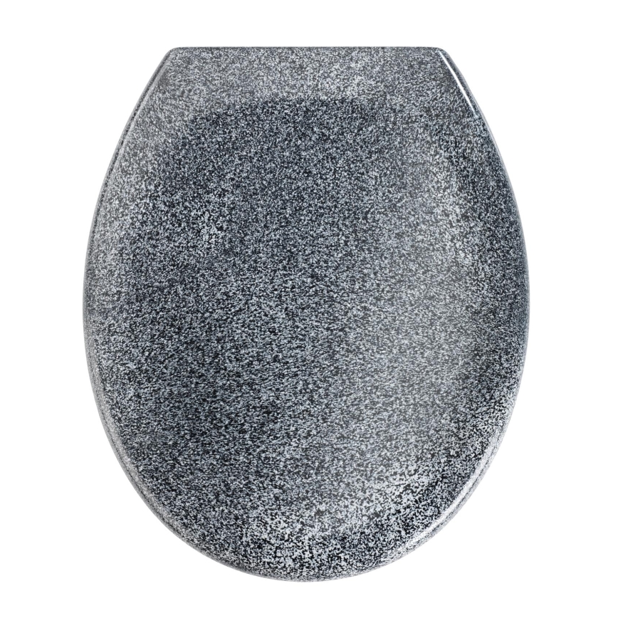 WENKO 18902100-WC WC ülőke OTTANA 44,5x37,5 cm gránit/szürke/ezüst