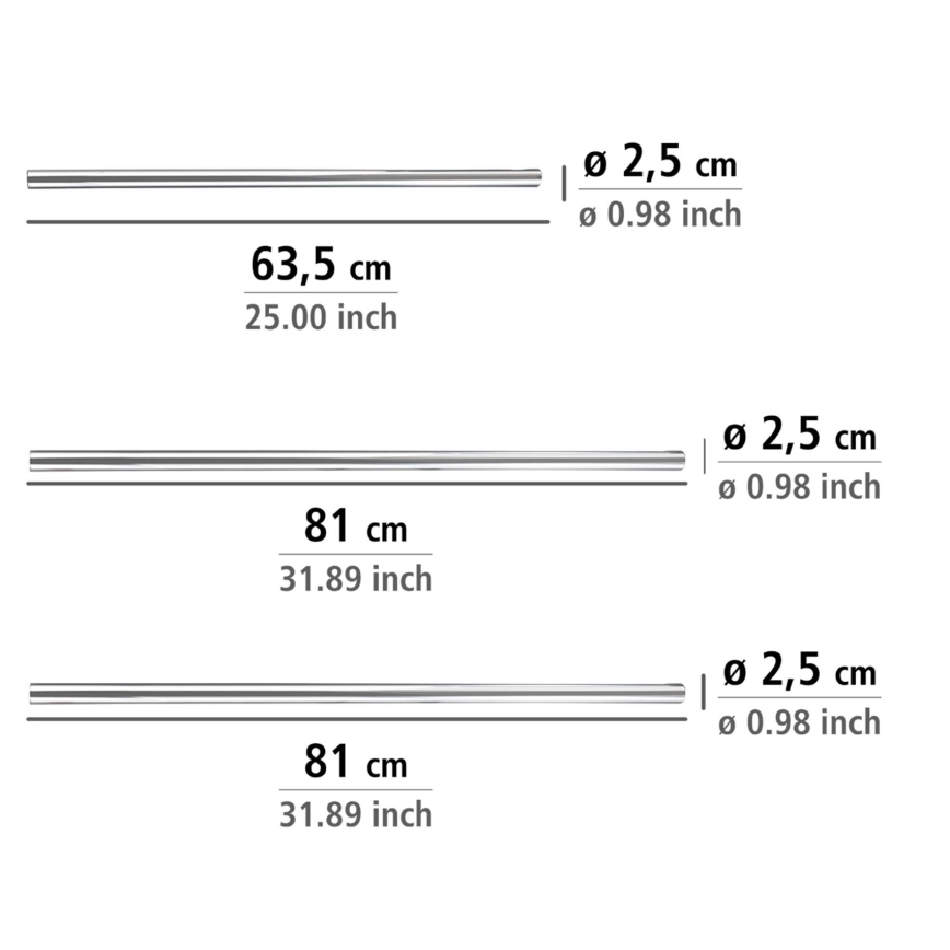 WENKO 19218100 - Rúd UNIVERSAL 2,5x2,5 cm króm/fehér