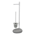 WENKO 19494100 - WC-kefe PEBBLE STONE 23,5x70 cm fényes króm/szürke/szatén