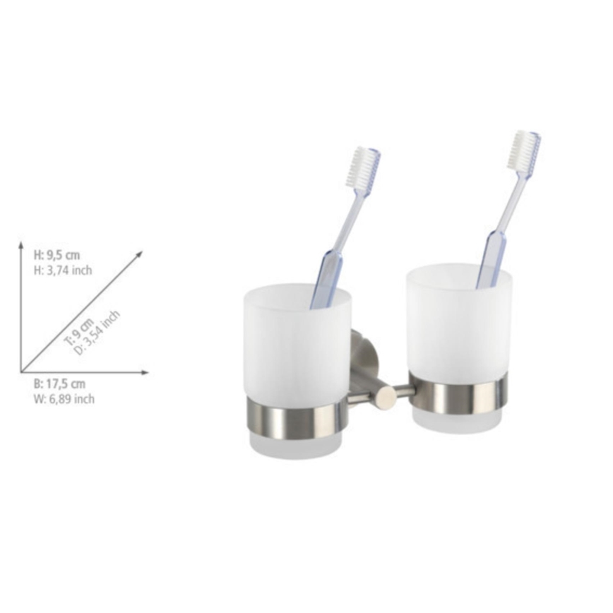 WENKO 19638100 - BOSIO MATT fogkefetartó 17,5x9,5 cm rozsdamentes acél/ezüst