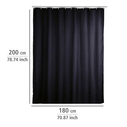 WENKO 20043100 - Zuhanyfüggöny 180x200 cm fekete