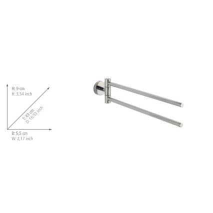 WENKO 20213100 - BOSIO SHINE törölközőtartó 43x9 cm, rozsdamentes acél/ezüst