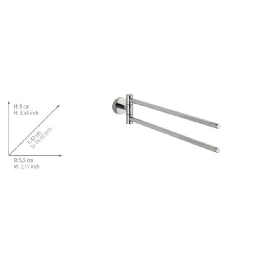 WENKO 20213100 - BOSIO SHINE törölközőtartó 43x9 cm, rozsdamentes acél/ezüst