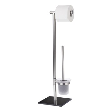 WENKO 20391100 - WC-kefe LIMA 23,5 x 69 cm rozsdamentes acél/szatén/fekete