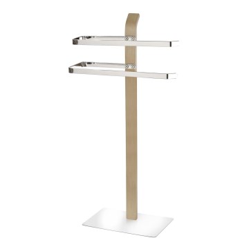 WENKO 20396100 - SAMONA törölközőtartó, 40,5x79,5 cm, fényes króm/barna