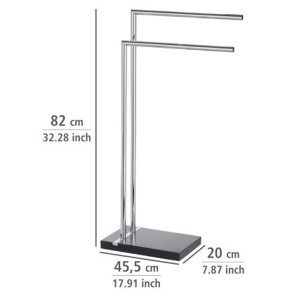 WENKO 20461100 - NOBLE törölközőtartó 45,5x82 cm króm/fekete