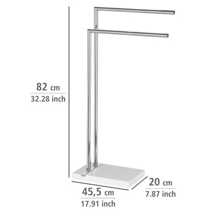 WENKO 20487100 - NOBLE törölközőállvány 45,5x82 cm fényes króm/fehér