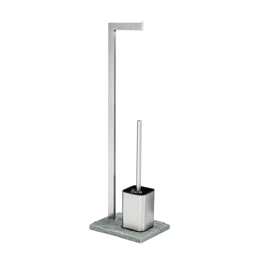 WENKO 20604100 - WC-kefe GRANIT 23x73,5 cm rozsdamentes acél/szatén/szürke