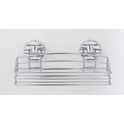WENKO 20883100-Polc VACUUM-LOC RUND STAH 26x15,3 cm fényes króm