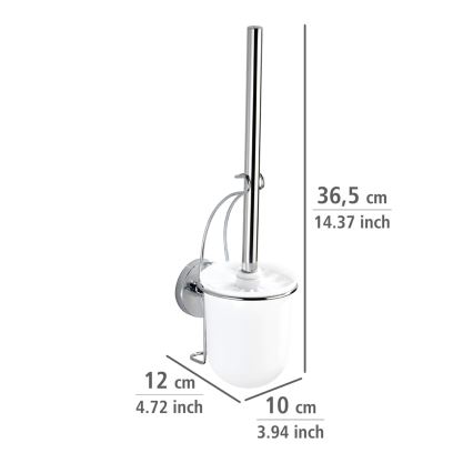 WENKO 20898100-WC kefe VACUUM-LOC MILAZZO 10x34 cm rozsdamentes acél/fényes króm/fehér