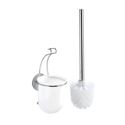 WENKO 20898100-WC kefe VACUUM-LOC MILAZZO 10x34 cm rozsdamentes acél/fényes króm/fehér
