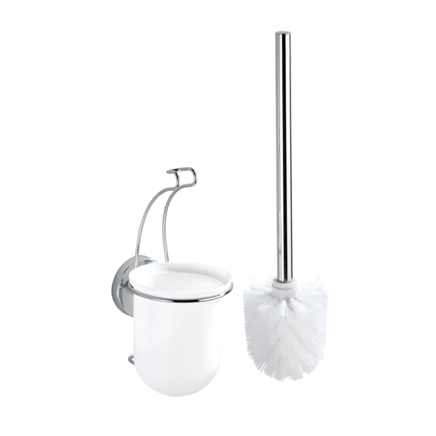 WENKO 20898100-WC kefe VACUUM-LOC MILAZZO 10x34 cm rozsdamentes acél/fényes króm/fehér