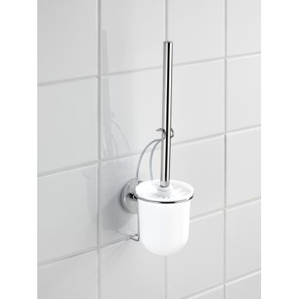 WENKO 20898100-WC kefe VACUUM-LOC MILAZZO 10x34 cm rozsdamentes acél/fényes króm/fehér