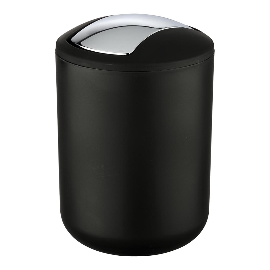 WENKO 21211100 - BRASIL szemeteskosár 14x21 cm fekete/fényes króm