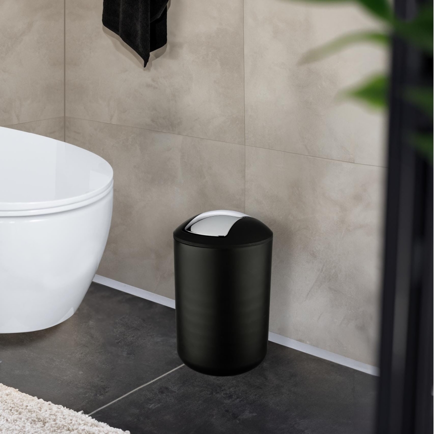 WENKO 21212100 - Kosár BRASIL 19,5x31 cm fekete/fényes króm