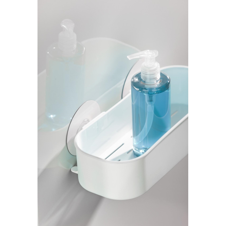 WENKO 21824100-OSIMO műanyag polc 27x12 cm fehér/átlátszó