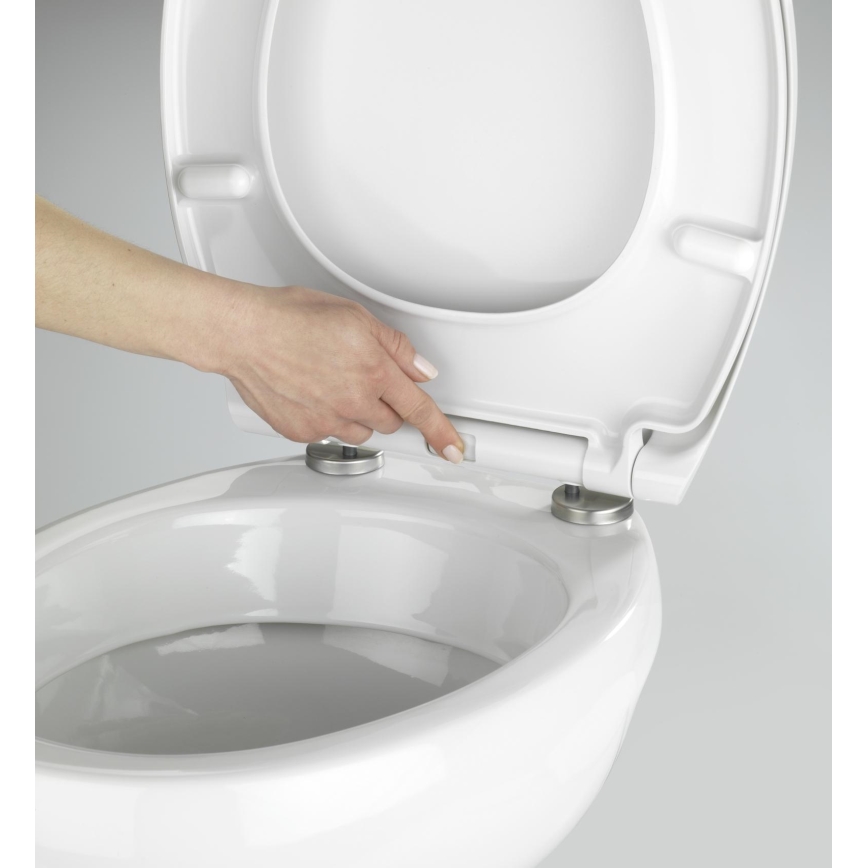 WENKO 21903100-WC SAMOS WC-ülőke 44,5x37,5 cm fehér/ezüst
