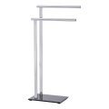 WENKO 22090100 - LAVA törölközőtartó 42x81 cm rozsdamentes acél/ezüst/fekete