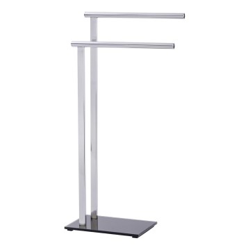 WENKO 22090100 - LAVA törölközőtartó 42x81 cm rozsdamentes acél/ezüst/fekete