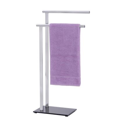 WENKO 22090100 - LAVA törölközőtartó 42x81 cm rozsdamentes acél/ezüst/fekete