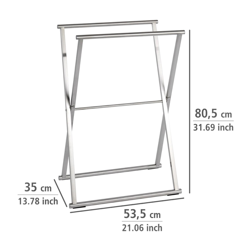 WENKO 22476100 - LAVA törölközőtartó 53,5x80,5 cm rozsdamentes acél/ezüstszínű