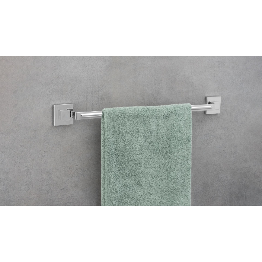 WENKO 22684100-Törölközőtartó VACUUM-LOC QUADRO ED 60,5x6 cm ezüst/fényes króm