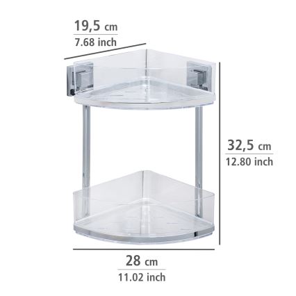 WENKO 22690100-Sarokpolc VACUUM-LOC QUADRO ED 28x32,5 cm ezüst/fényes króm