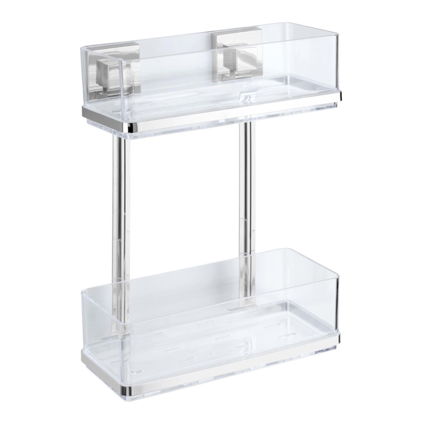 WENKO 22691100-VACUUM-LOC QUADRO ED polc 25,5x32,5 cm ezüst/fényes króm/átlátszó