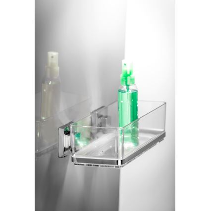 WENKO 22692100-Polc VACUUM-LOC QUADRO ED 25,5x14 cm ezüst/átlátszó