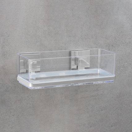 WENKO 22692100-Polc VACUUM-LOC QUADRO ED 25,5x14 cm ezüst/átlátszó