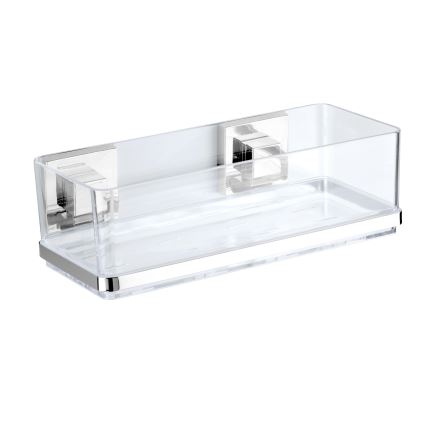 WENKO 22692100-Polc VACUUM-LOC QUADRO ED 25,5x14 cm ezüst/átlátszó