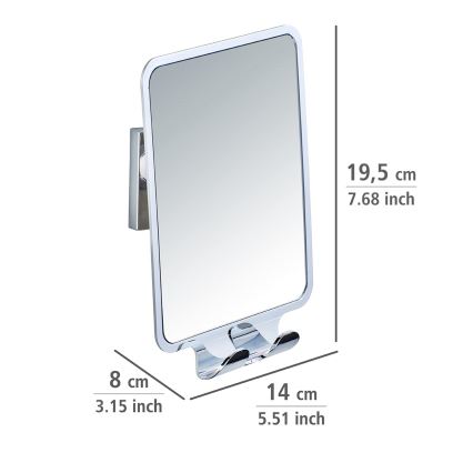 WENKO 22693100 - Kozmetikai tükör VACUUM-LOC QUADRO ED 14x19,5 cm, fényes króm
